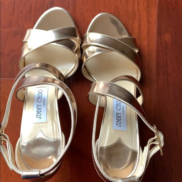 💯 authentic Jimmy Choo golden women sandals - Picture 5 of 8